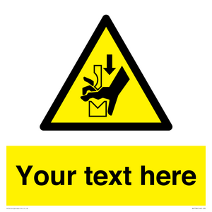 Custom warning hand crushing between press brake tool